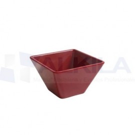Bowl ming cuadrado melamina rojo 8 x 8 x 4,5 cm.