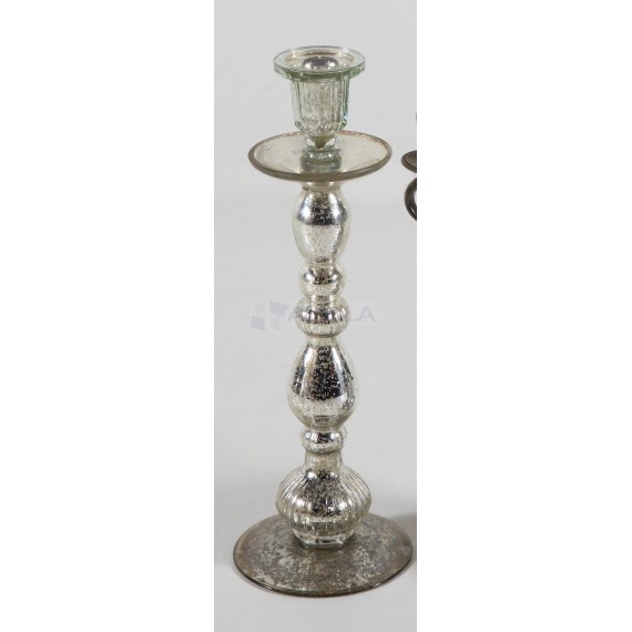 Candelabro plateado 1 vela